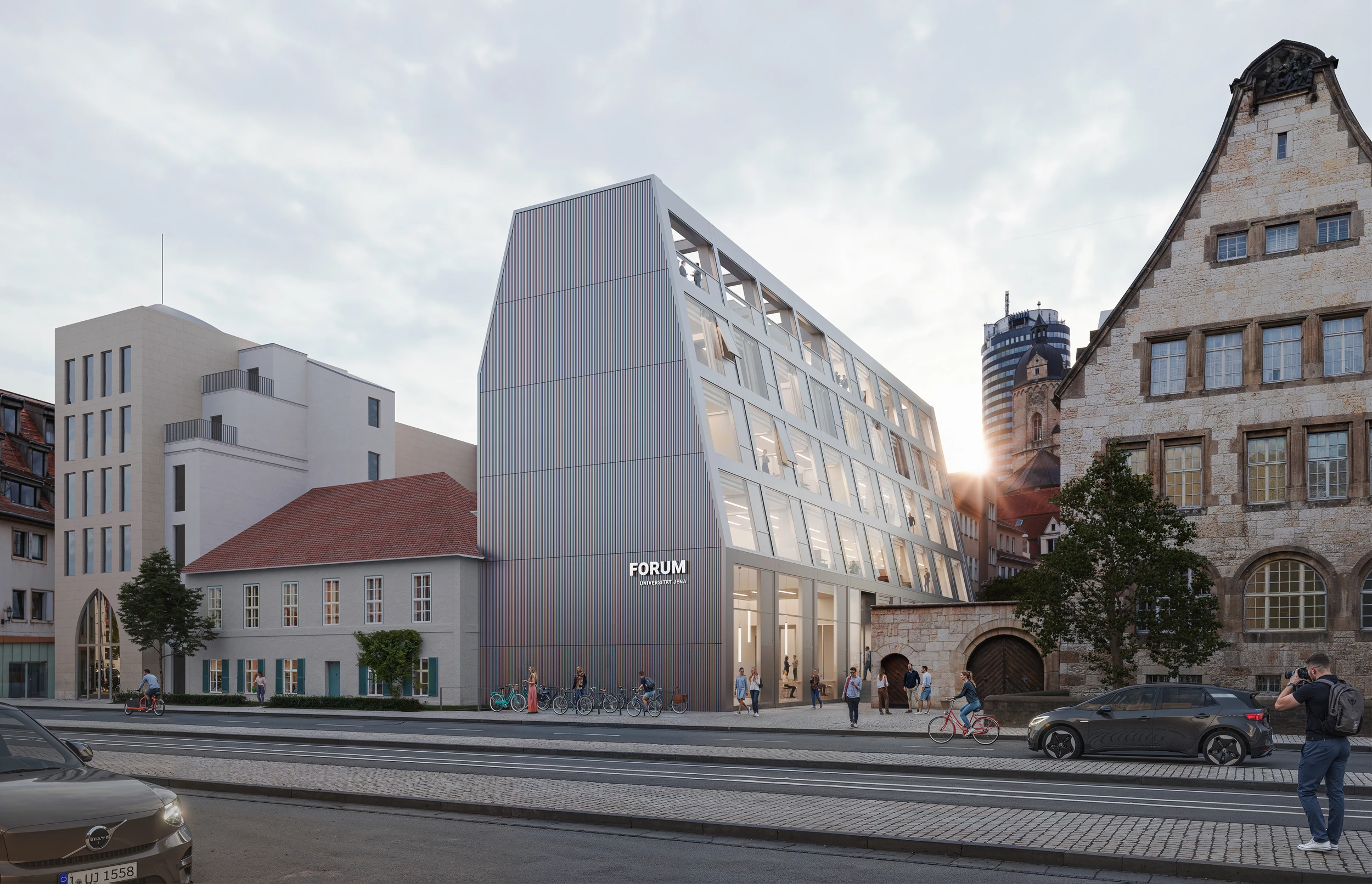 Forum Universität Jena Campus-Gebäude Straßenansicht