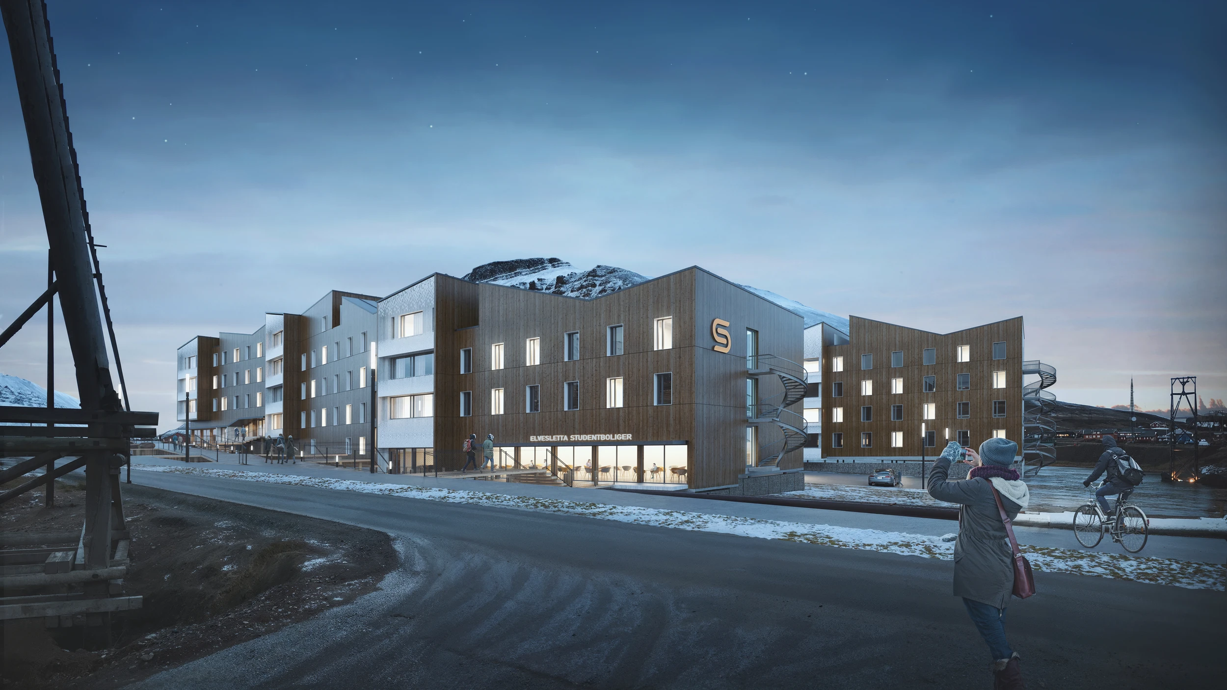 Elvesletta Studentenwohnheim Norwegen skandinavisches Design Außenansicht