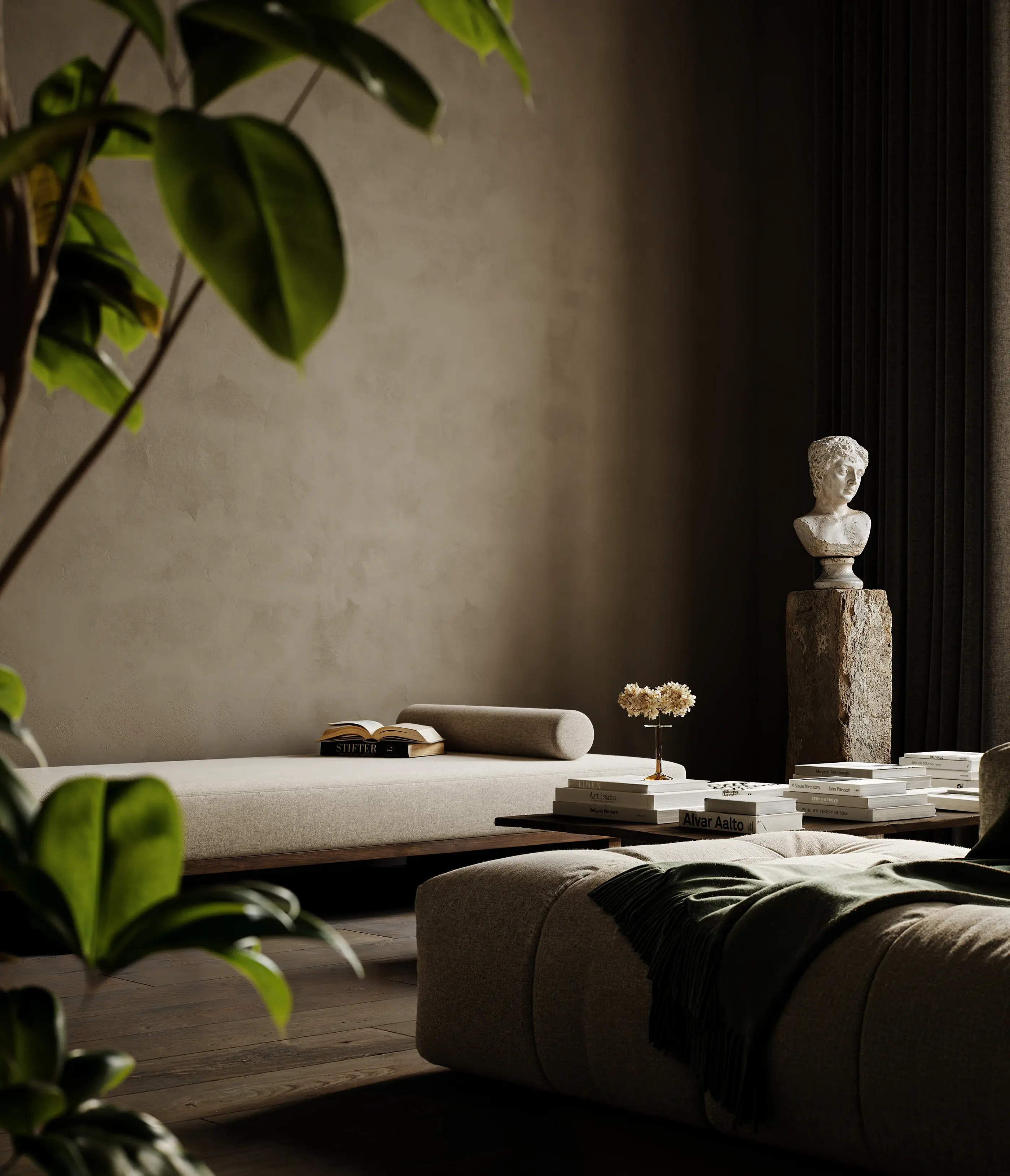 Kuro dunkles erdiges Interieur ethnisch Winter - Ansicht 2
