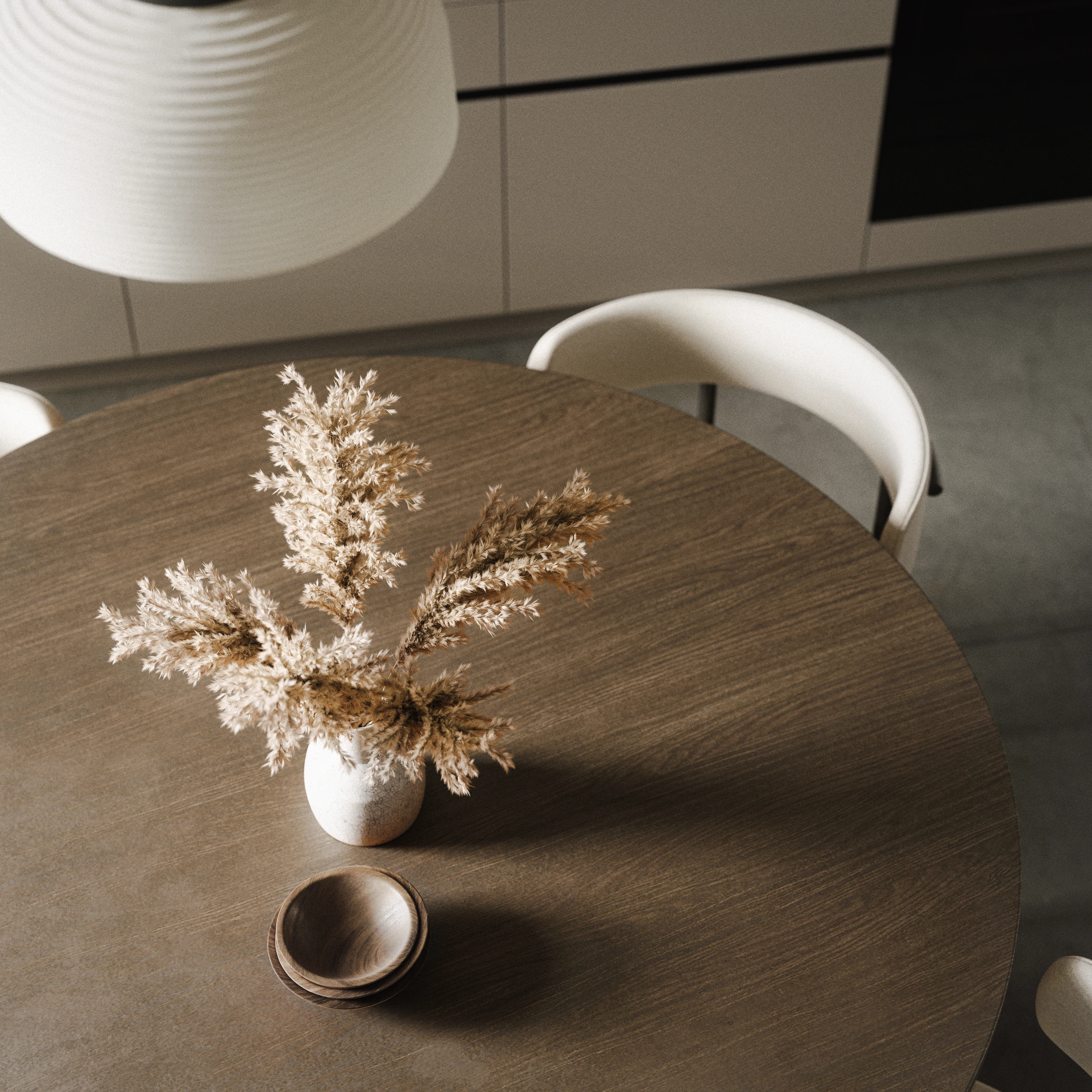 Minal minimalistisches Wohn-Küchen-Interieur - Ansicht 3