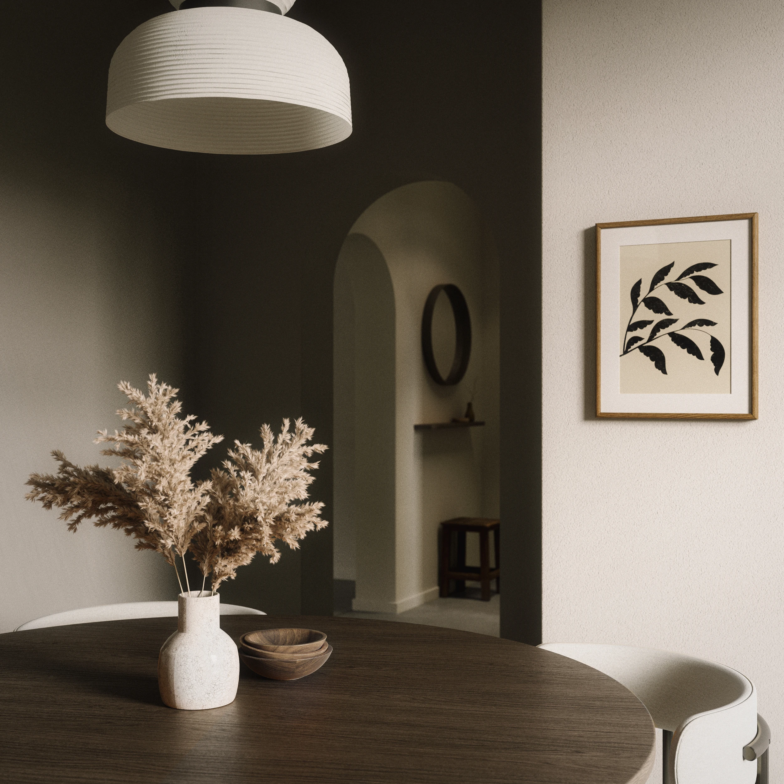 Minal minimalistisches Wohn-Küchen-Interieur - Ansicht 4