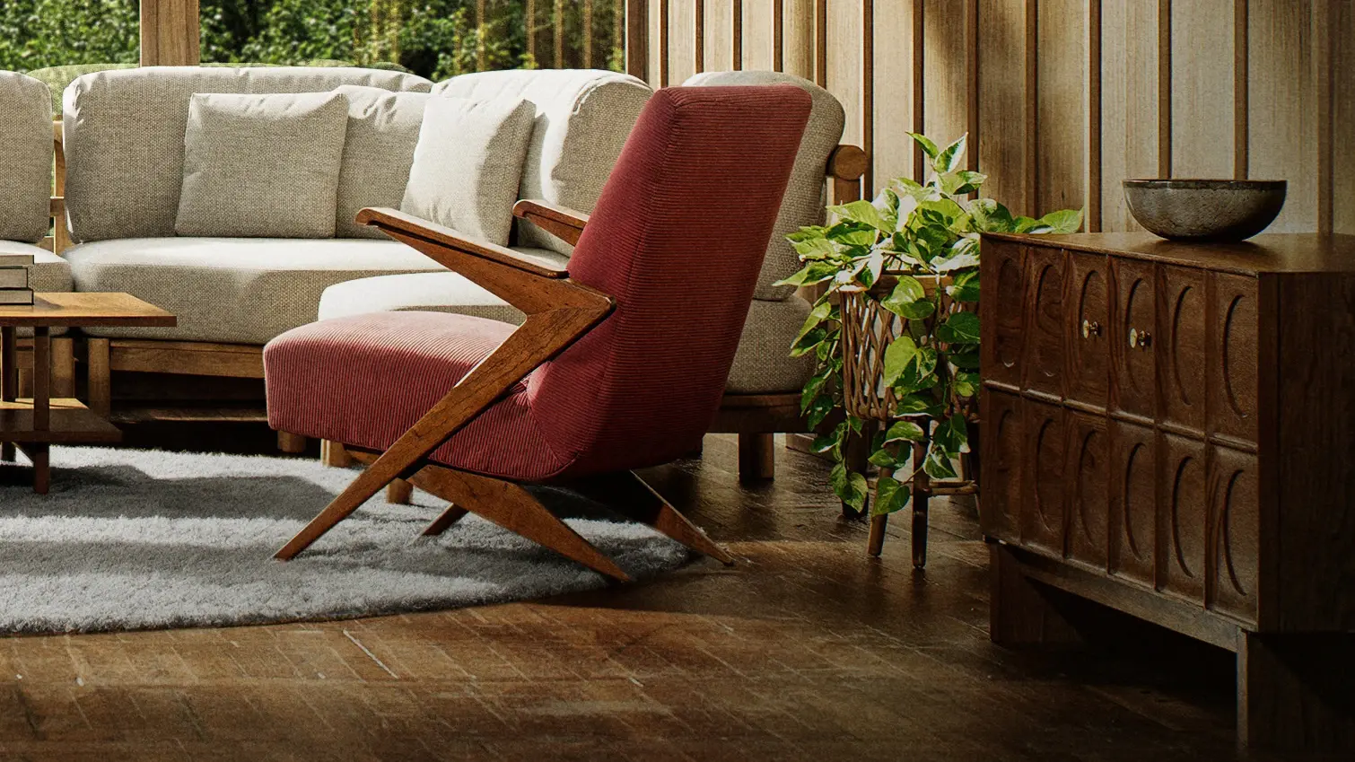 Woodlands Gustav-Gautier-Sessel Holz Interieur - Ansicht 5