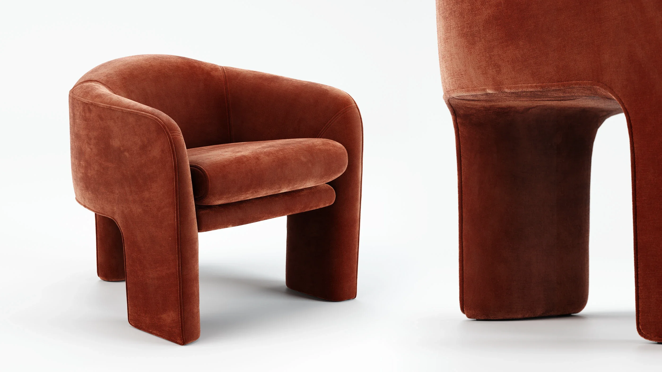 Sessel Studio-Rendering weiß fotorealistisch - Ansicht 1