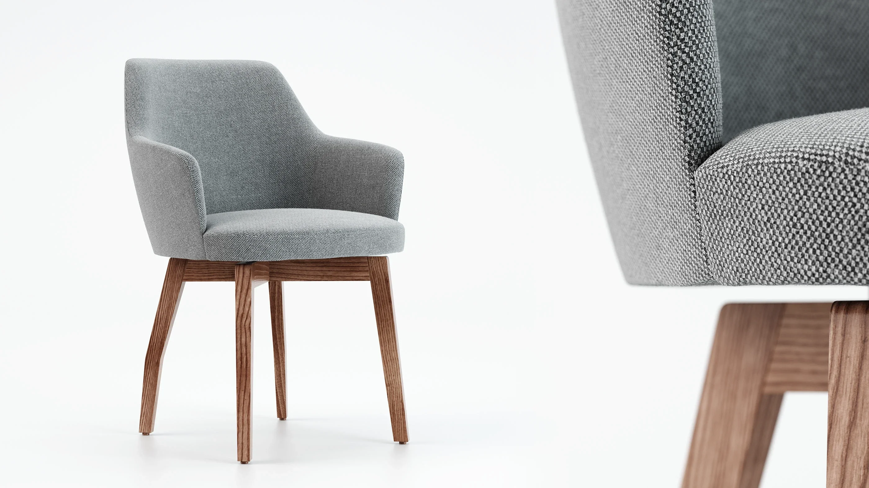 Sessel Studio-Rendering weiß fotorealistisch - Ansicht 2