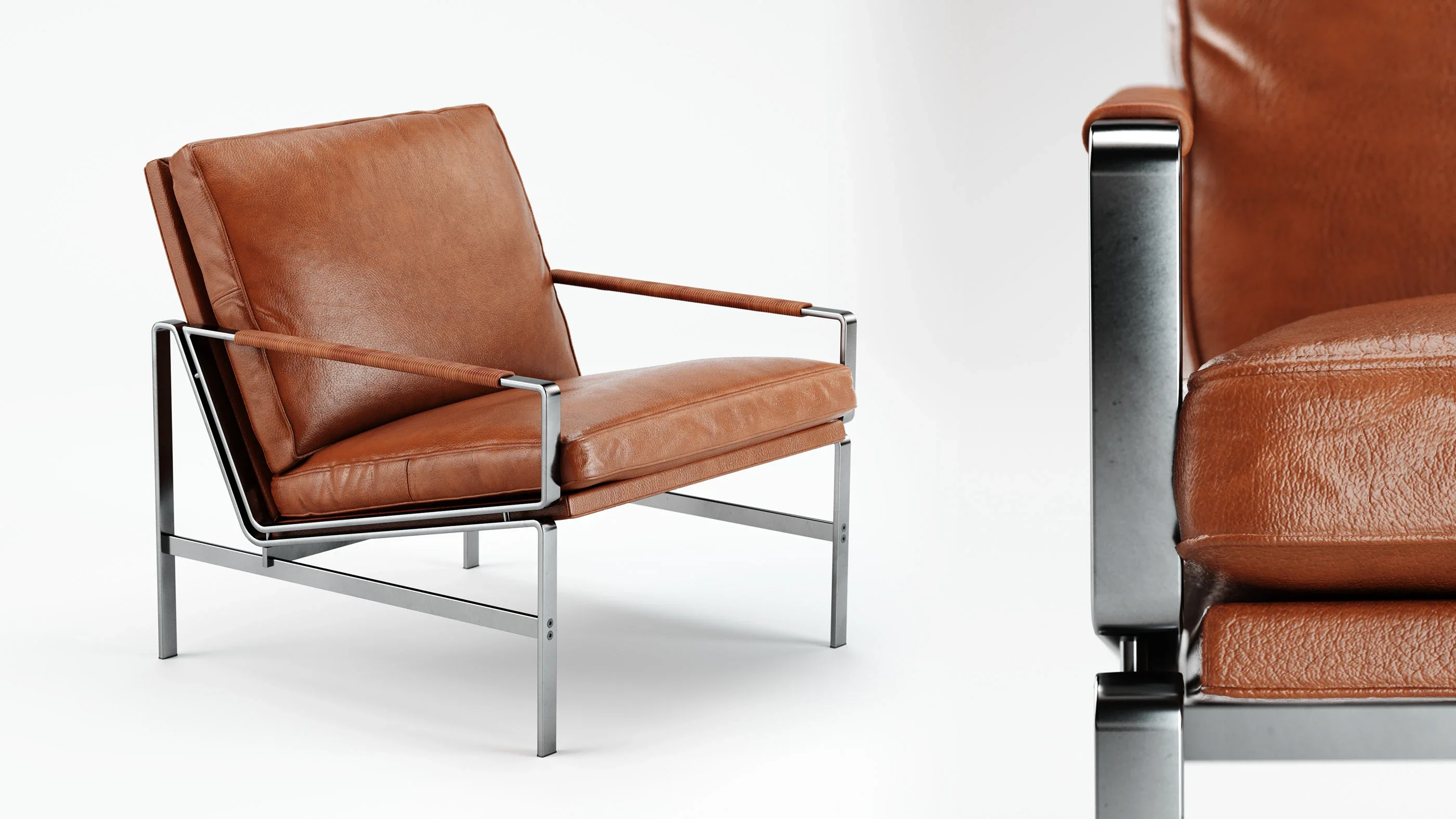 Sessel Studio-Rendering weiß fotorealistisch - Ansicht 3