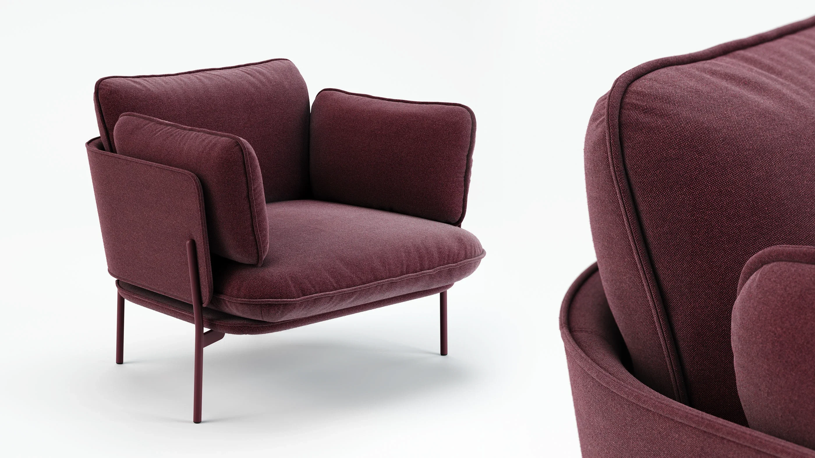 Sessel Studio-Rendering weiß fotorealistisch - Ansicht 4