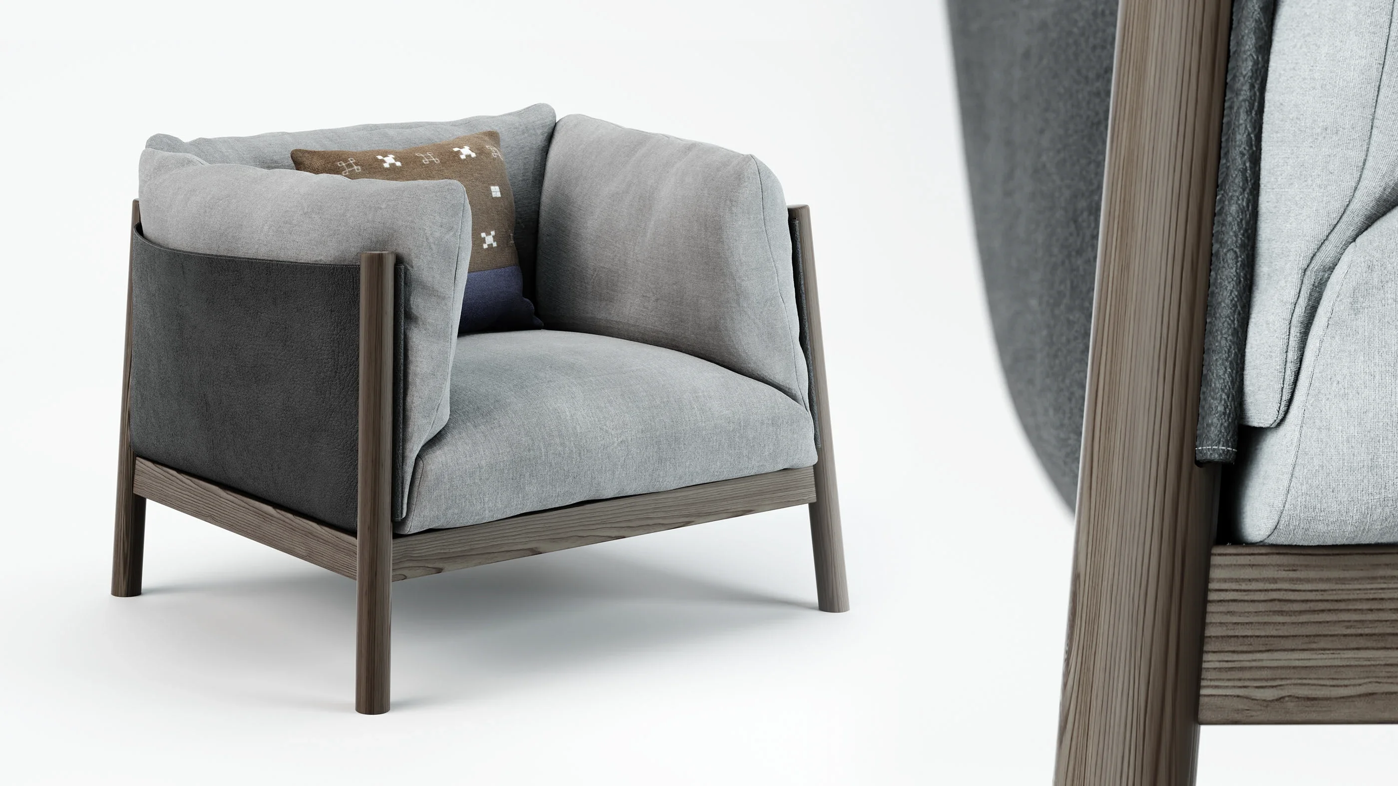 Sessel Studio-Rendering weiß fotorealistisch - Ansicht 8