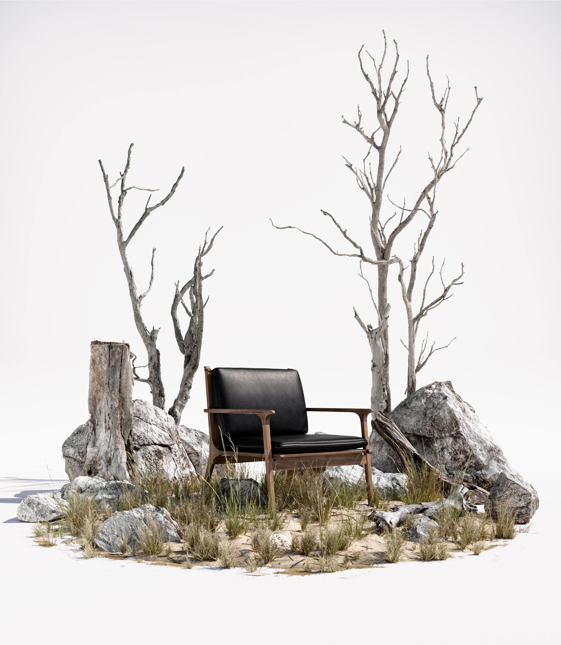 Stellar Ren Lounge Chair Studio weiß Gräser - Ansicht 1