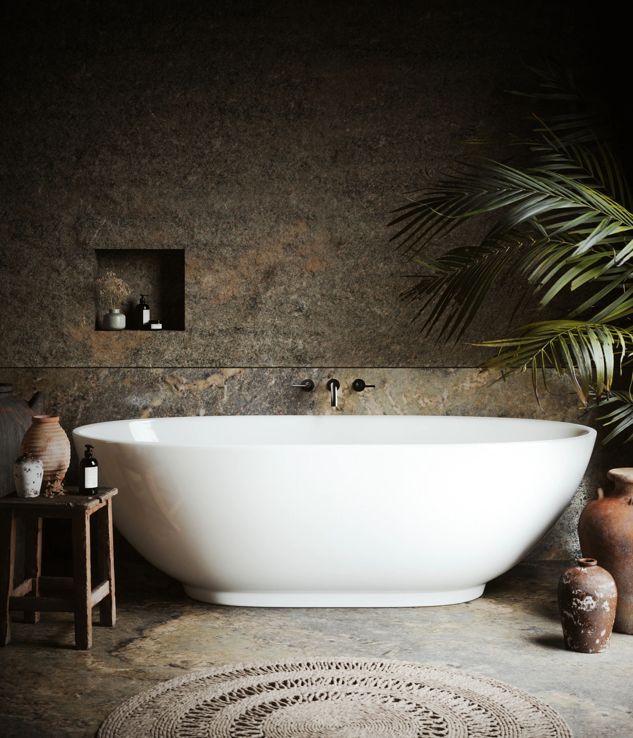 Vari Badezimmer Marmor Grohe Badewanne Wellness - Ansicht 1